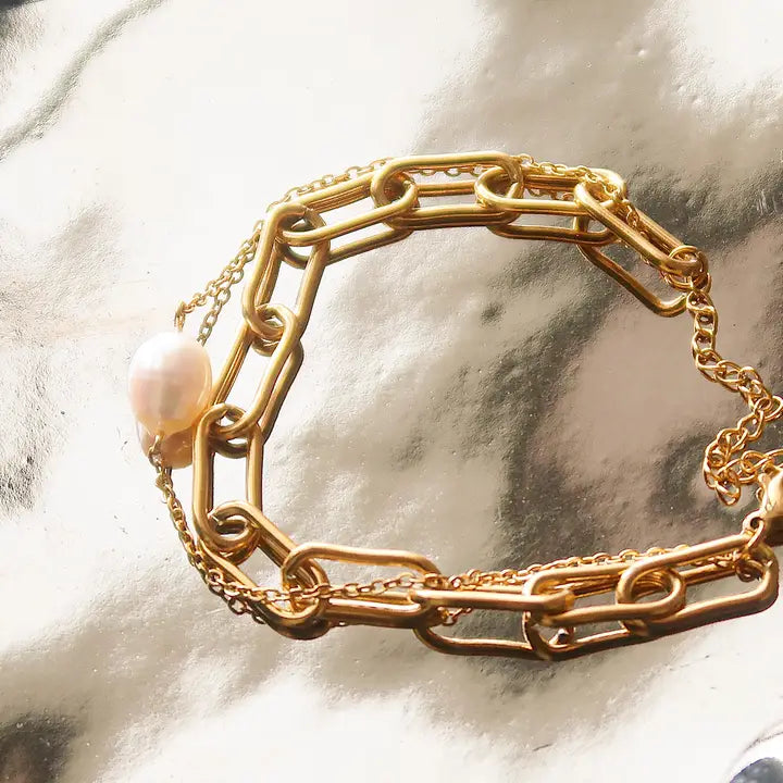 Aether Gold Stacked Chain Bracelet