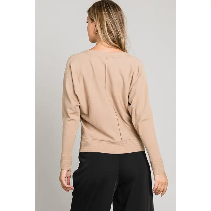 V Neck Pullover w/ Center Seam