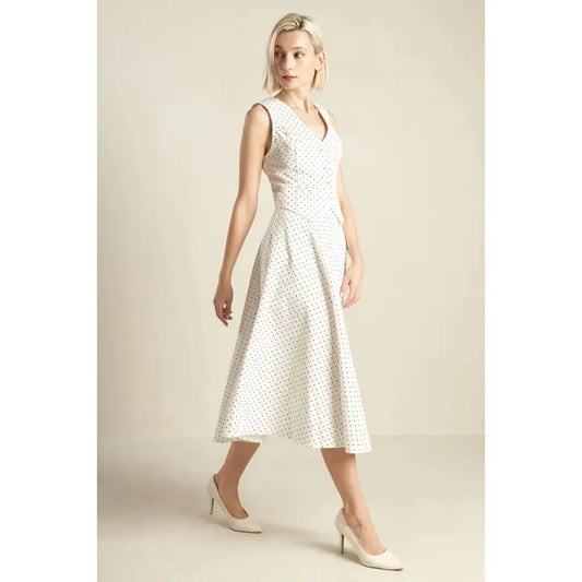 Polka Dot Woven A Line Full Midi Skirt