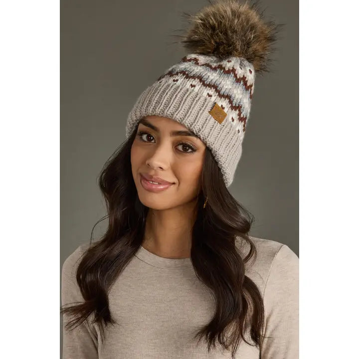 Pattern Pom Hats