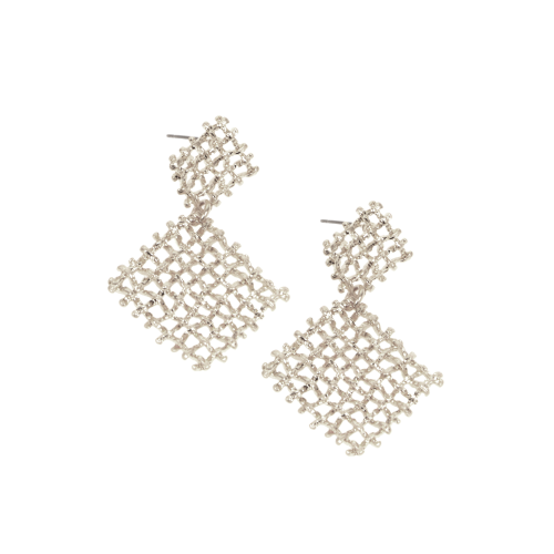 Square Waffle Post Earring