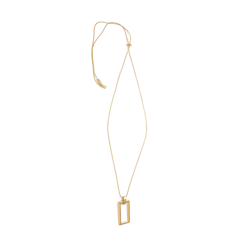 Adjustable Gold Rectangle Necklace