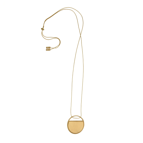 Brushed Circle Pendant Necklace