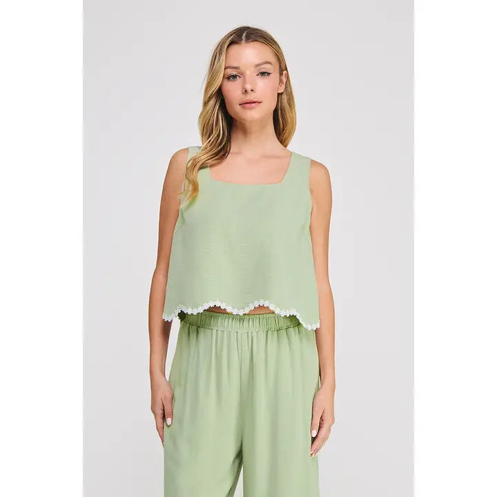 Soft Linen Square Neck Tank